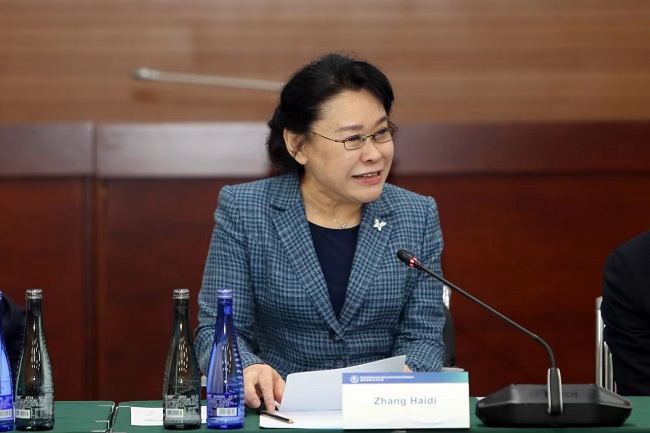 图为张海迪主持召开康复国际执委会 图为张海迪主持召开康复国际执委会